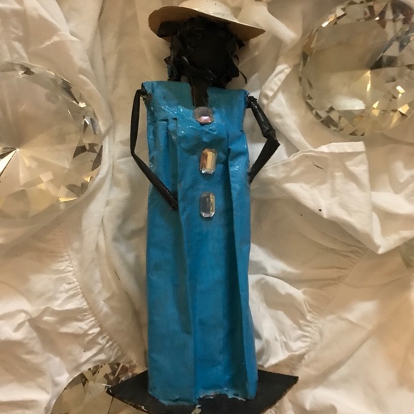 Exclusive Unique Handmade One of Kind Home Decor Bohemian Paper Collectible Doll - Picture 8 of 16